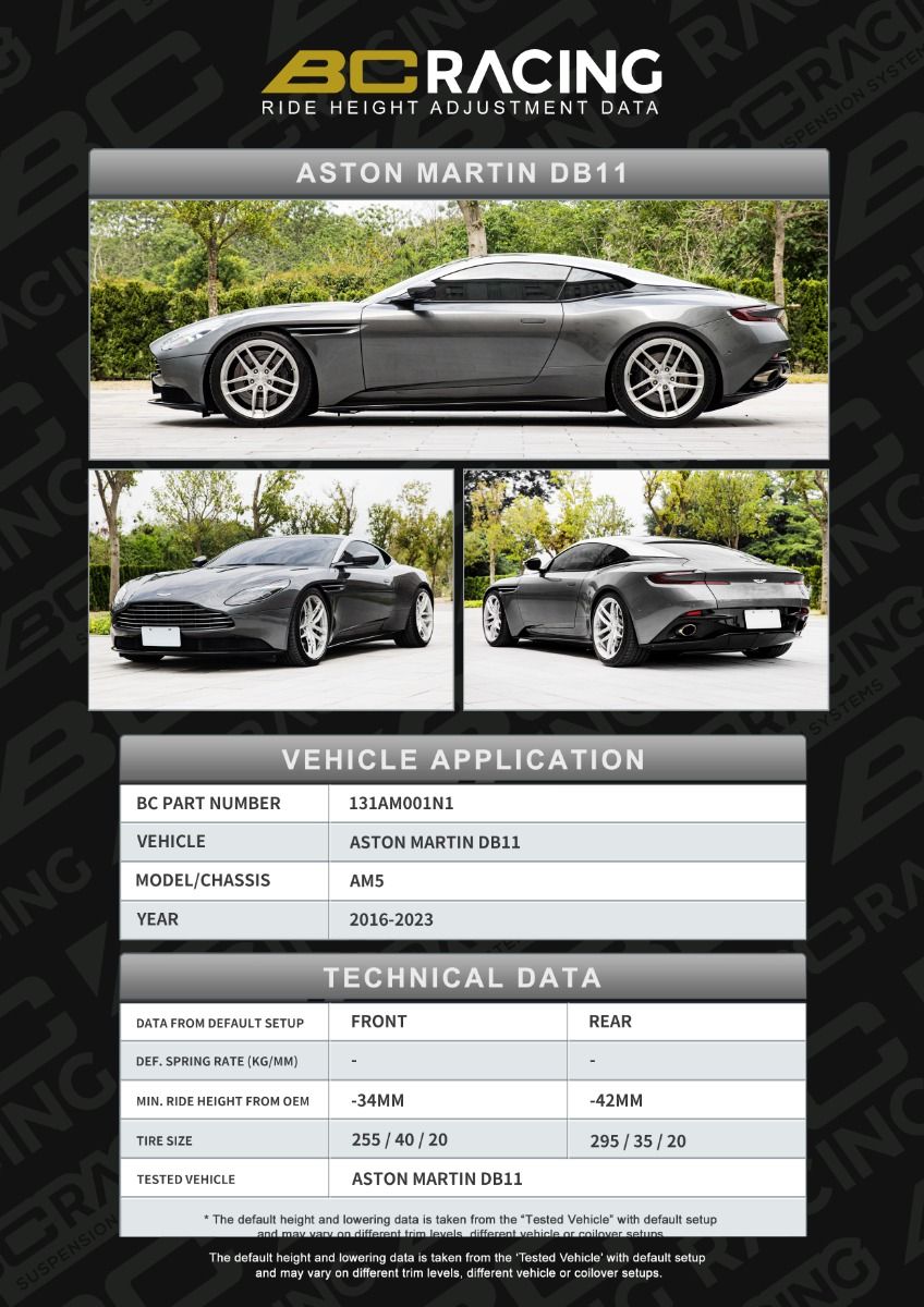 BC Racing ASP Series Springs for 2016-2023 Aston Martin DB11