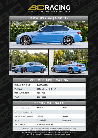 BC Racing ASP Series Springs for 2014-2018 BMW M3 RWD (F80)