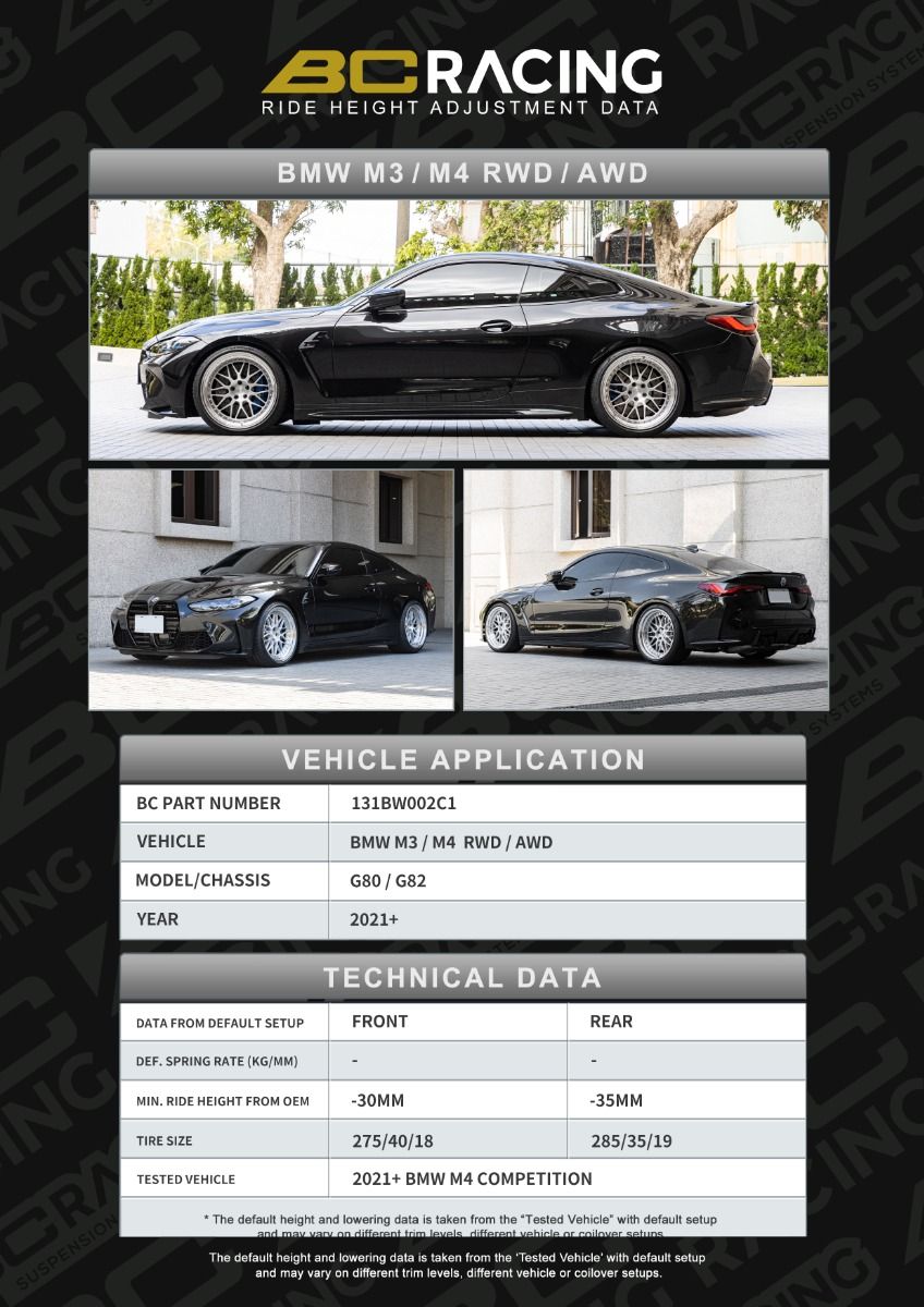 BC Racing ASP Series Springs for 2021+ BMW M4 AWD/RWD (G82/G83)