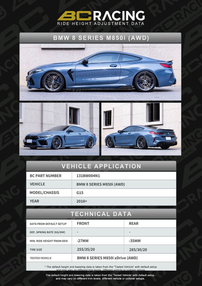 BC Racing ASP Series Springs for 2018+ BMW 8 Series 850i AWD