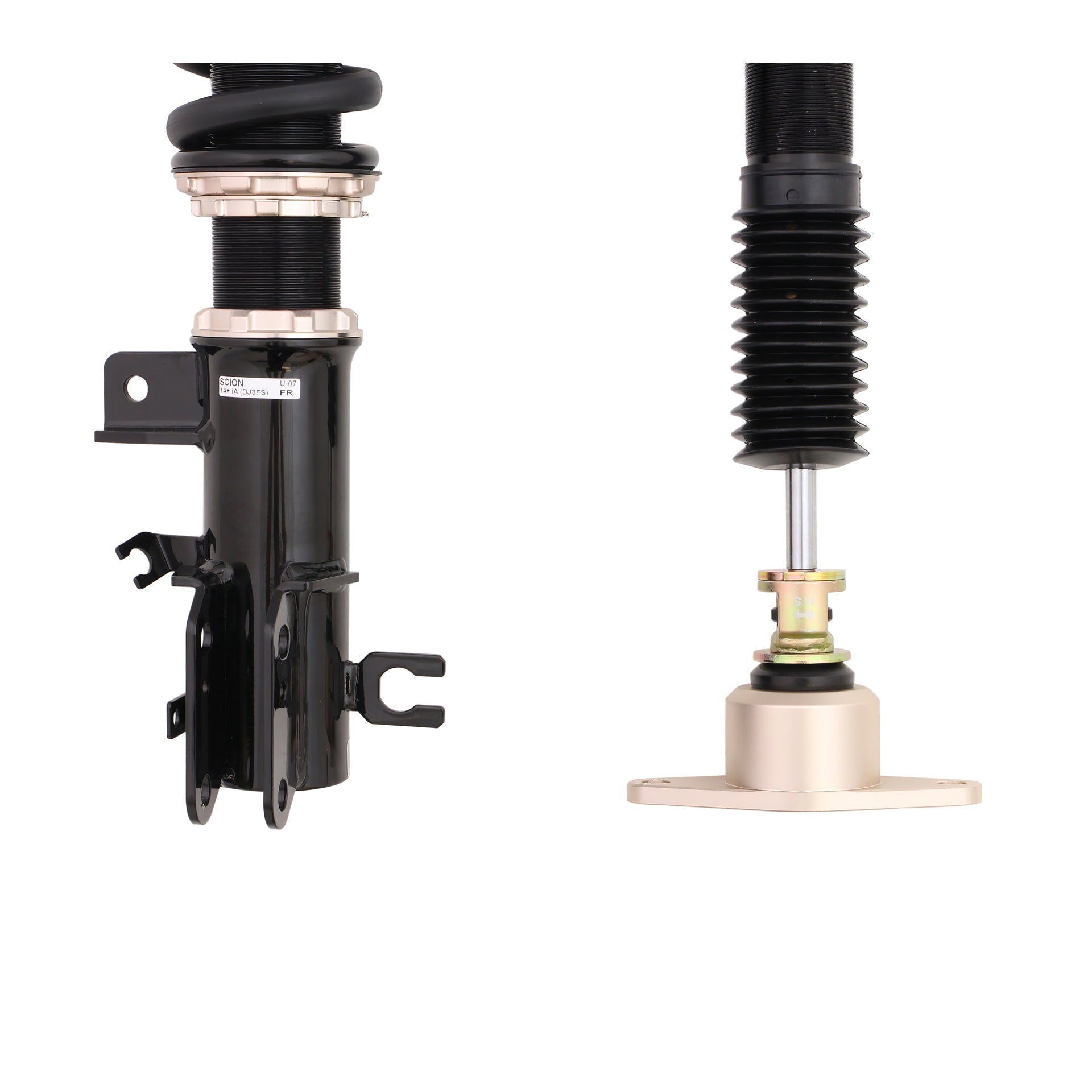 BC Racing BR Series Coilovers for 2014-2016 Scion iA FWD (DJ3FS)