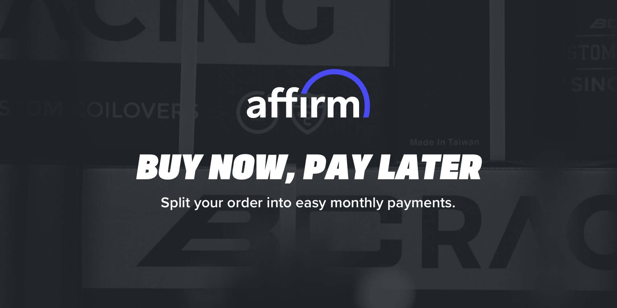 Finance your BC Coilovers with Affirm
